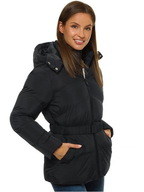 Kényelmes fekete női kabát JS/M23060/4