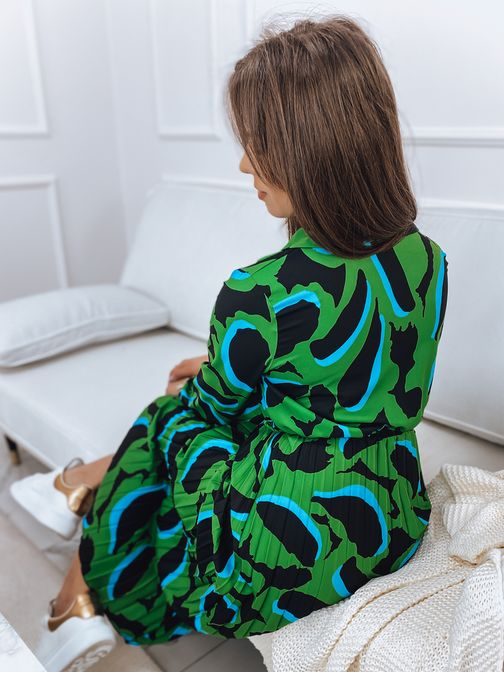 Zöld női ruha érdekes kivitelben kék árnyalattal Egzotic