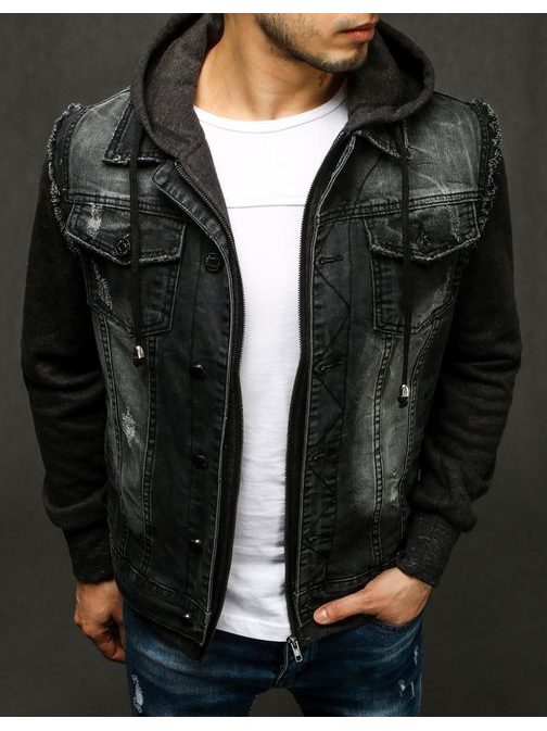 Trendi fekete farmerdzseki