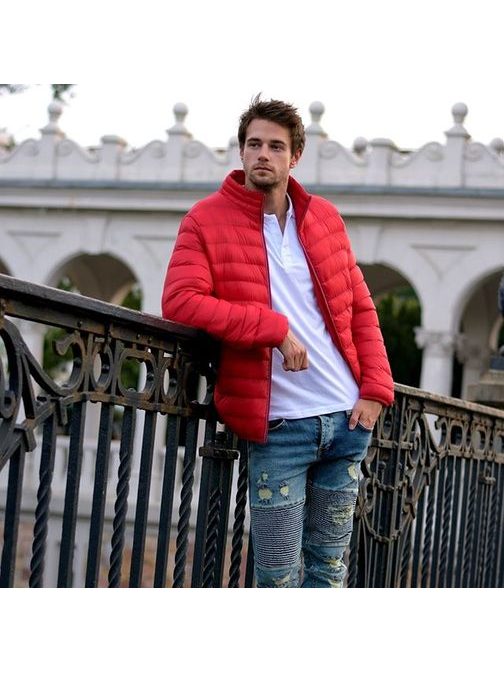 Piros steppelt átmeneti dzseki J.STYLE 505-10