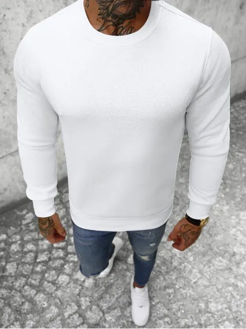 Kényelmes fehér pulóver JS/2001-10Z