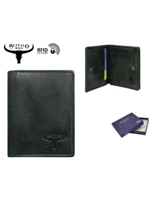 Fekete férfi bőr pénztárca Buffalo Wild