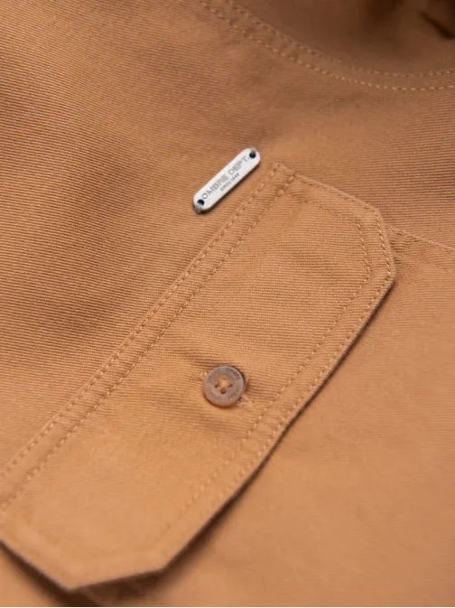 Camel színű lezsér ing zsebekkel V2 SHCS-0146