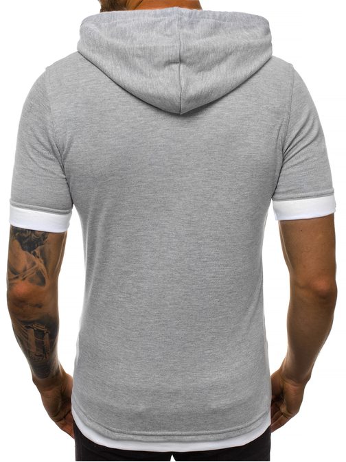 Divatos szürke kapucnis póló O/1273
