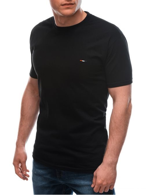 Egyszerű fekete pamut póló S1658