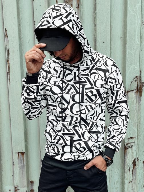 Fekete fehér kapucnis felső