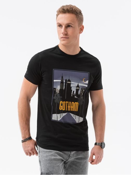Eredeti fekete póló Gotham S1434 V-4B