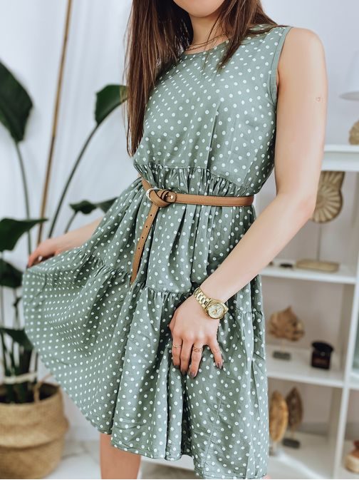 Romantikus nyári zöld női ruha Stripia