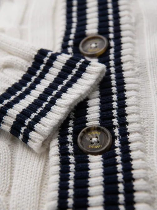 Kötött férfi pulóver fehér v1 om-swcd-0152