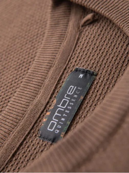 Barna kötött férfi póló V2 TSCT-0244 TSCT-0244