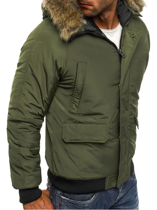 Téli férfi bomber dzseki KHAKI zöld J.STYLE 506