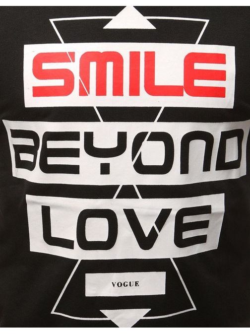 Fekete póló SMILE BEYOND LOVE