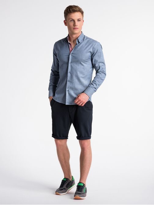 Egyszerű sötét kék ing k487