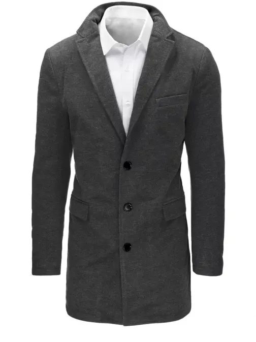 Stílusos szürke egysoros kabát