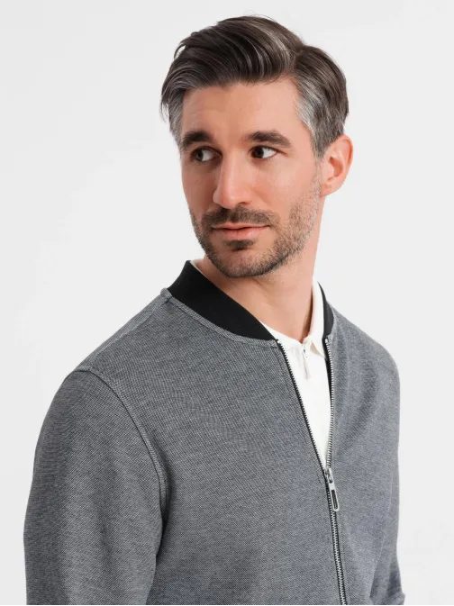 Elegáns fekete férfi  pulóver v1 om-sszp-0238