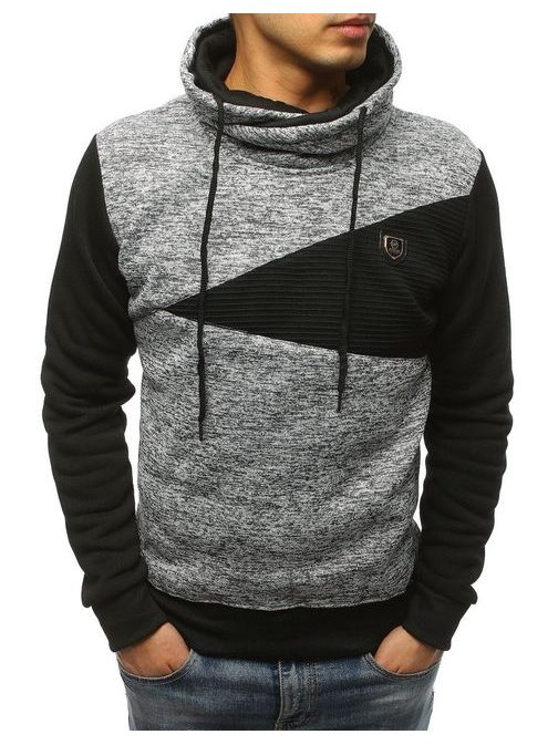 Szürke fekete magas nyakú pulóver