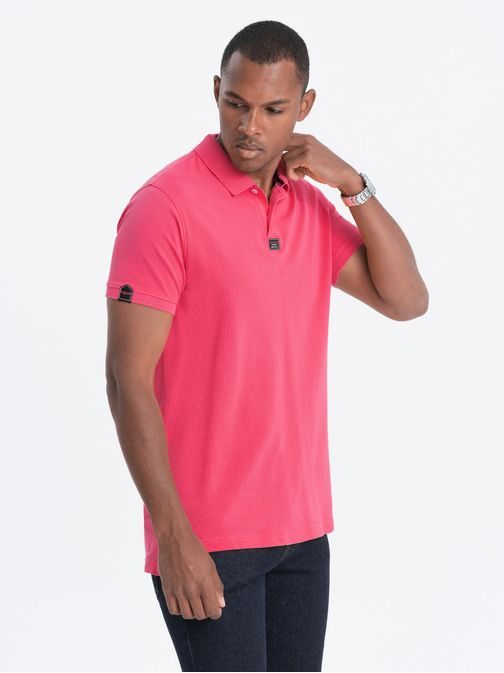 Felstűnő rózsaszín galléros póló  V4 S1745