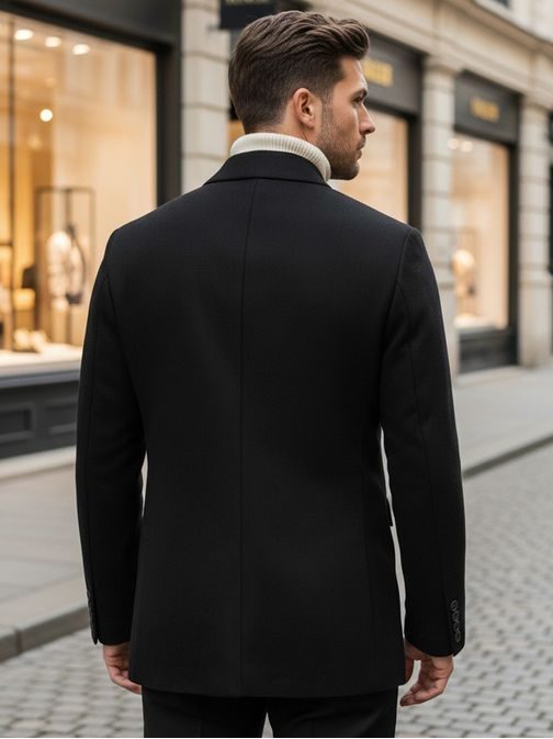 Modern fekete férfi kabát