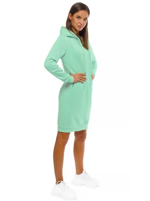 Különleges mentol színű női pulóver kapucnival JS/YS10005/39