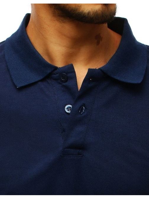 Eygszerű sötét kék galléros póló