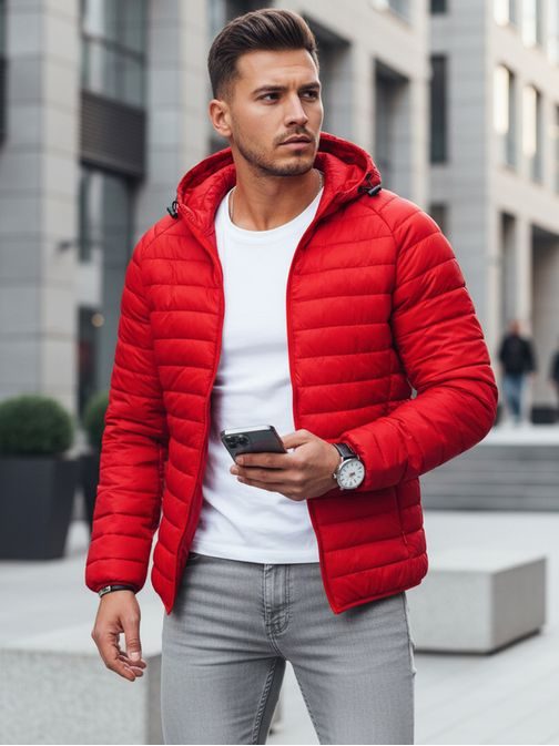 Steppelt piros átmeneti kabát kapucnival