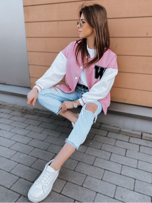 Stílusos rózsaszín női baseball kabát Biggs