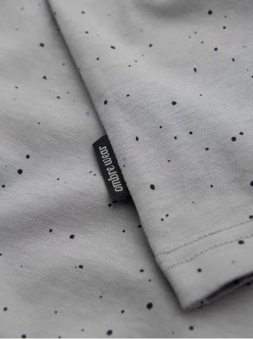 Divatos szürke férfi póló V8 nyomtatással TSFP-0186