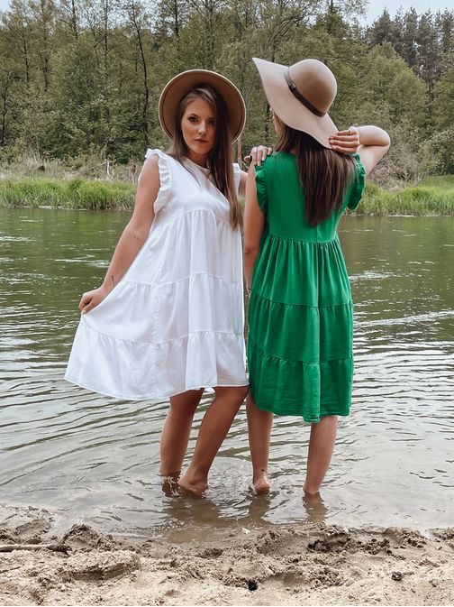 Gyönyörű zöld könnyű nyári női ruha Liria