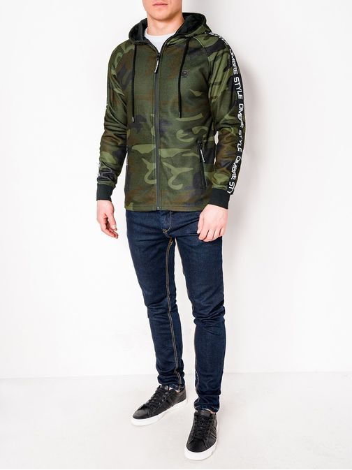 Vonzó sötét zöld terepmintás felső b741