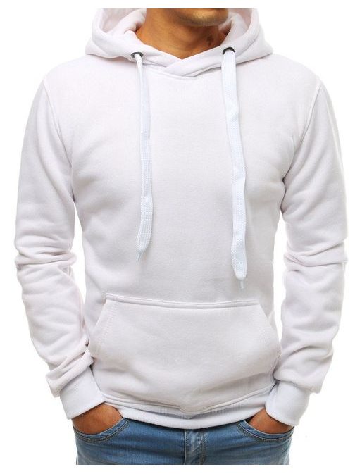 Sima fehér kapucnis pulóver