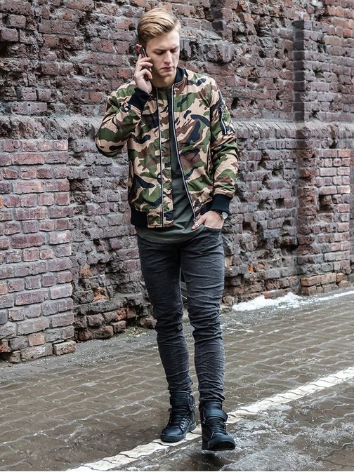 Stílusos terepmintás bomber dzseki NATURE 4372