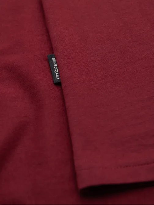 Basic bordó pamut póló kerek nyakkivágással V16 TSBS-0236
