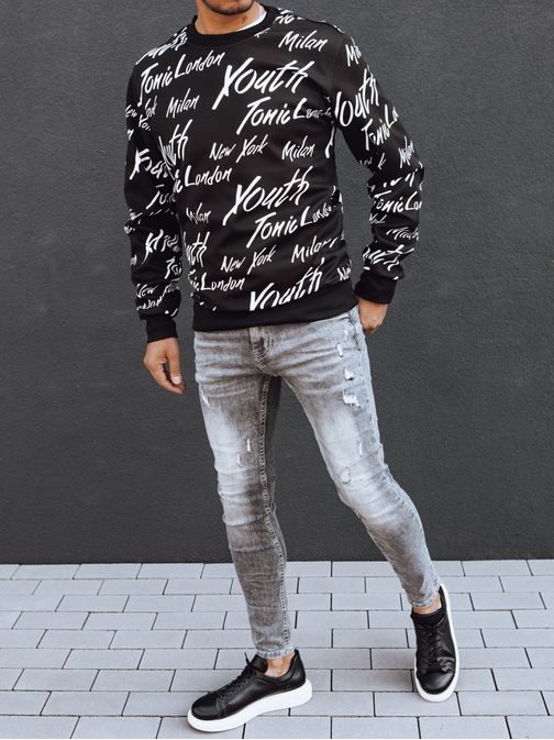 Csodás fekete pulóver feliratokkal