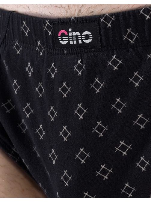 Mintás fekete férfi alsónadrág keskeny oldallal