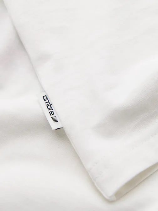 Fehér férfi póló geometrikus mintával V2 TSPT-0260