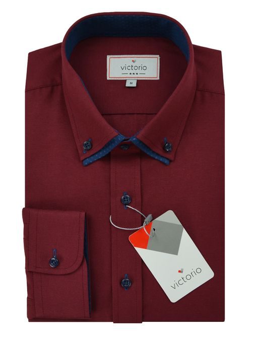 Elegáns bordó ing kontraszt színnel