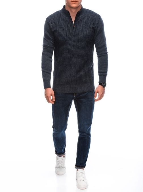 Elegáns férfi pulóver sötét kék színben E234