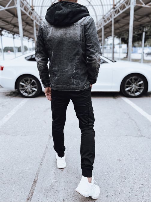 Érdekes fekete farmer dzseki