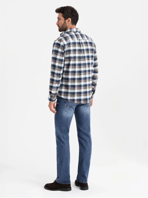 Trendi barna mintás barhét ing V1 SHCS-0157