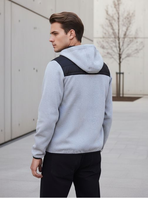 Érdekes férfi átmeneti kabát steppelt szürkével