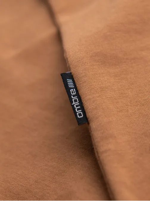 Basic pamut barna V-nyakú póló V9 TSBS-0237