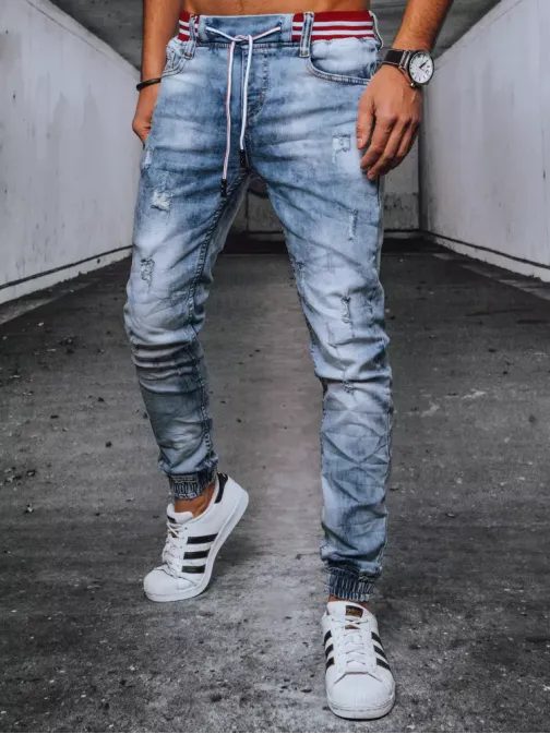 Stílusos kék jogger farmer nadrág