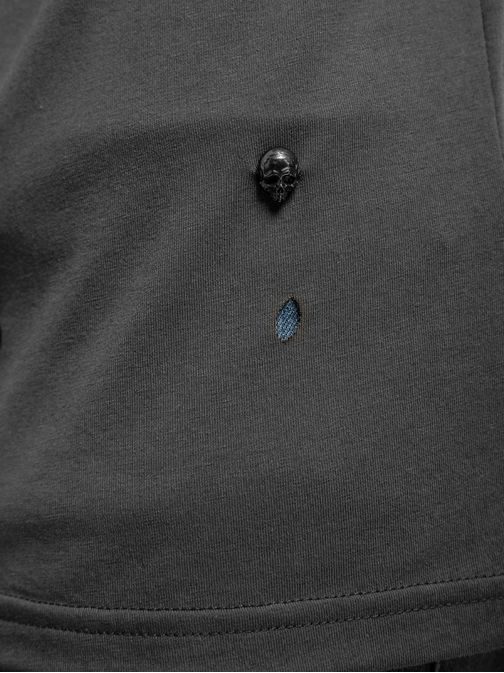 Egyedi grafit szürke lyukas póló  NB/3009