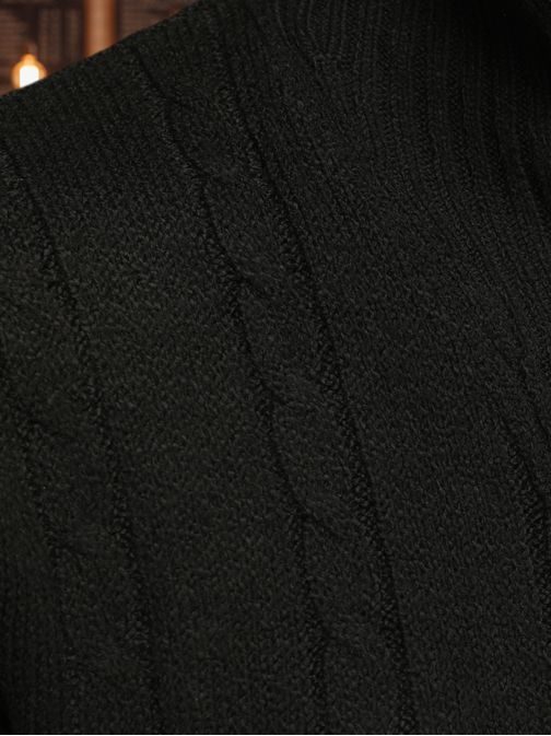 Mintás férfi pulóver cipzárral fekete