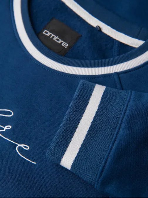 Férfi kék pulóver V1 felirattal SSNZ-0244