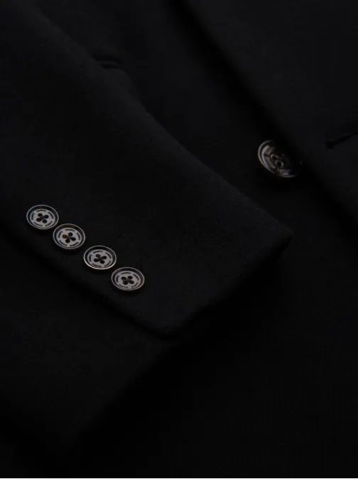 Modern férfi fekete kabát V2 COWC-0133