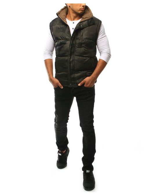 Zöld terepmintás mellény