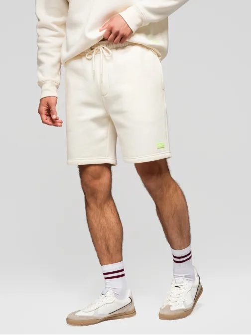Unisex rövidnadrág szett logóval krém/lila V1 Z129