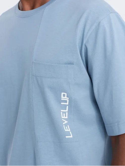 Kék modern oversize póló  S1628