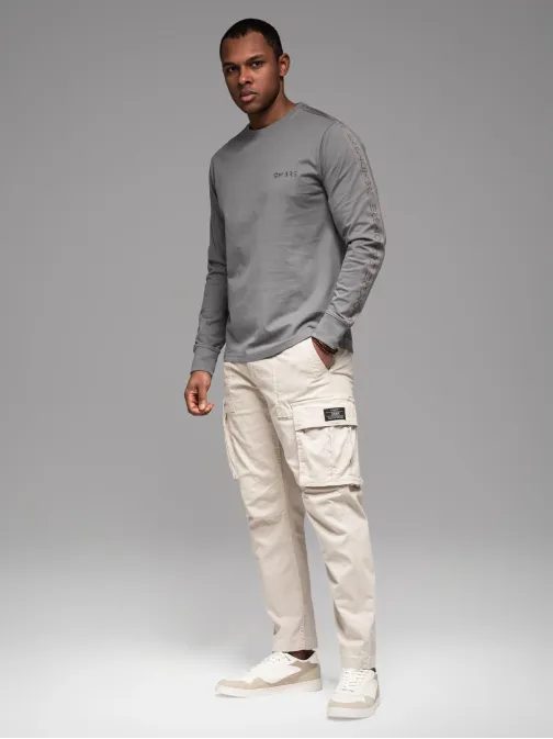 Szemet gyönyörködtető szürke hosszú ujjú póló V5 LSCL-0127